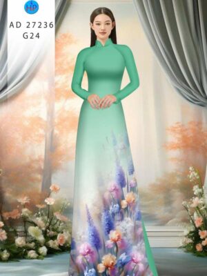 Vải Áo Dài Hoa In 3D AD 37236