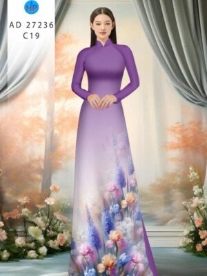 Vải Áo Dài Hoa In 3D AD 37236