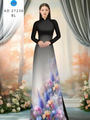 Vải Áo Dài Hoa In 3D AD 37236
