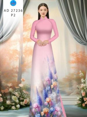 Vải Áo Dài Hoa In 3D AD 37236