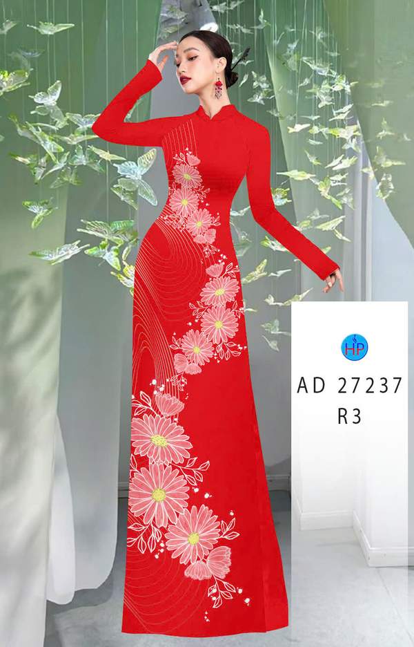 Vải Áo Dài Hoa Cúc AD 27237