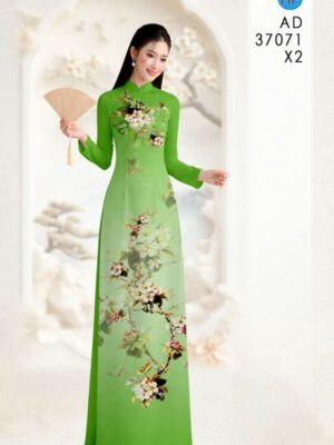 Vải Áo Dài Hoa Đào AD 37071