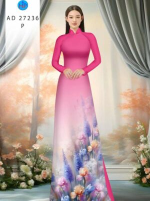 Vải Áo Dài Hoa In 3D AD 37236