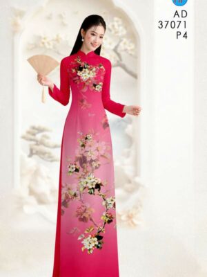 Vải Áo Dài Hoa Đào AD 37071