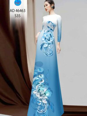Vải Áo Dài Hoa In 3D AD 46463