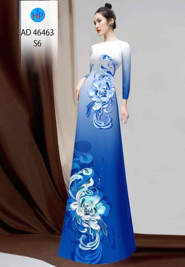 Vải Áo Dài Hoa In 3D AD 46463