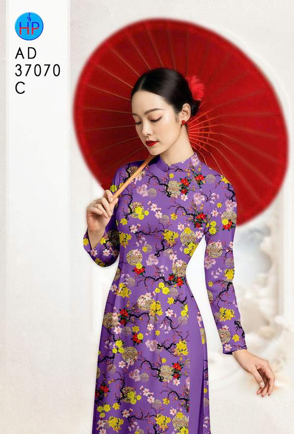 Vải Áo Dài Hoa Mai Đều AD 37070
