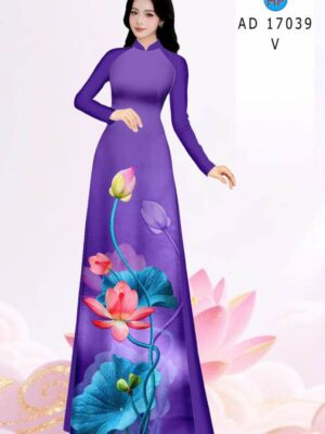 Vải Áo Dài Hoa Sen AD 17039