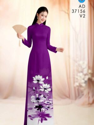 Vải Áo Dài Hoa Sen AD 37156