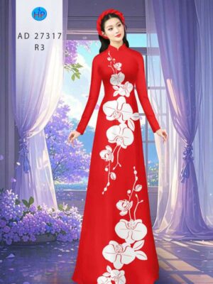 Vải Áo Dài Hoa In 3D AD 27317