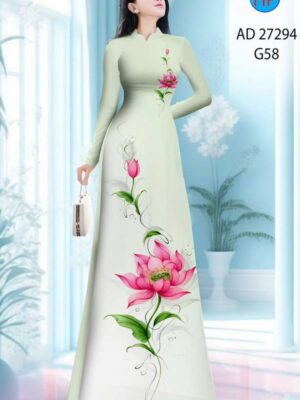 Vải Áo Dài Hoa Sen AD 27294