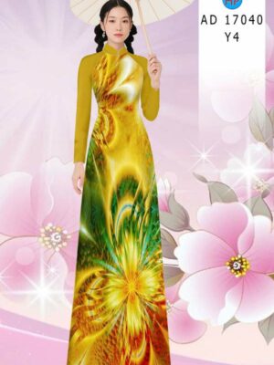 Vải Áo Dài Hoa In 3D AD 17040