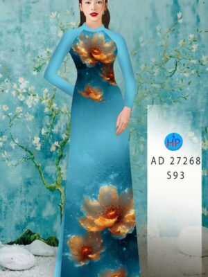 Vải Áo Dài Hoa In 3D AD 27268