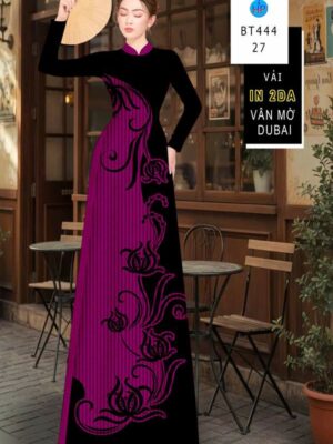 Vải Áo Dài Hoa In 4D AD BT444
