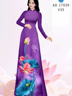 Vải Áo Dài Hoa Sen AD 17039