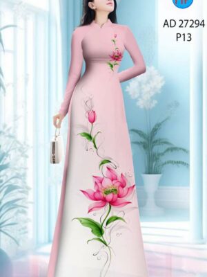 Vải Áo Dài Hoa Sen AD 27294