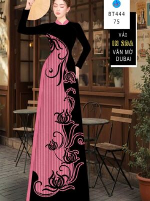Vải Áo Dài Hoa In 4D AD BT444