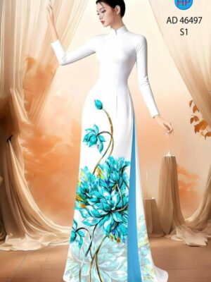 Vải Áo Dài Hoa Cúc AD 46497