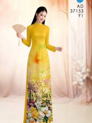 Vải Áo Dài Hoa In 3D AD 37153