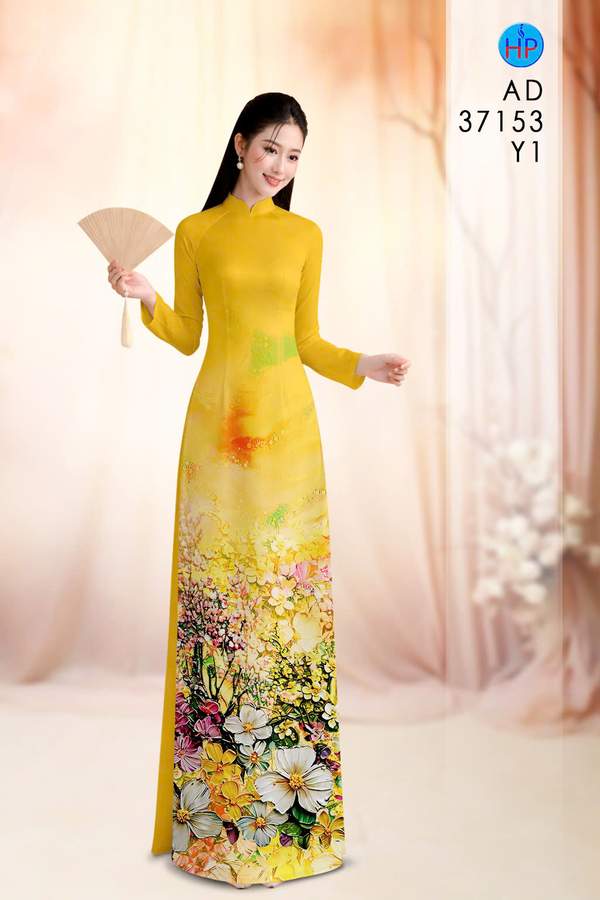 Vải Áo Dài Hoa In 3D AD 37153