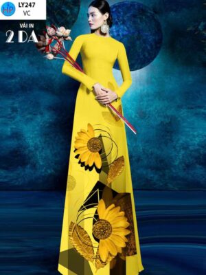 Vải Áo Dài Hoa Cúc AD LY247