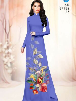 Vải Áo Dài Hoa In 3D AD 37132