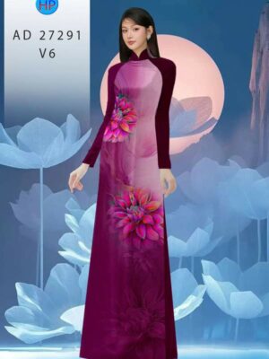 Vải Áo Dài Hoa In 3D AD 27291