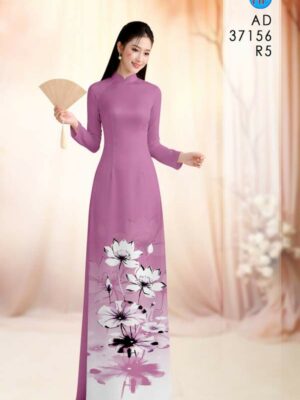 Vải Áo Dài Hoa Sen AD 37156