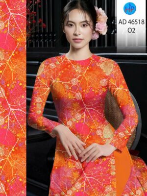 Vải Áo Dài Hoa In 3D AD 46518