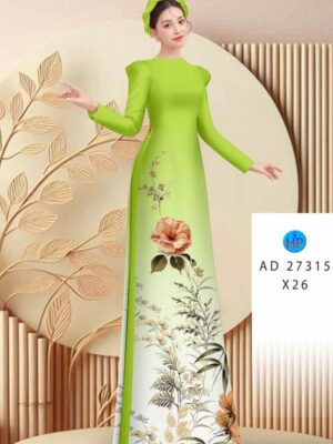Vải Áo Dài Hoa In 3D AD 27315