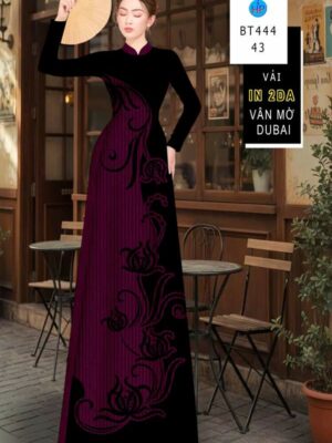 Vải Áo Dài Hoa In 4D AD BT444