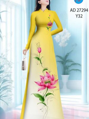 Vải Áo Dài Hoa Sen AD 27294