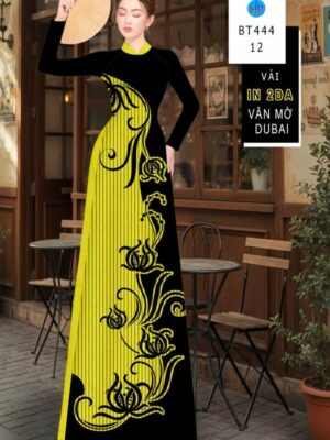 Vải Áo Dài Hoa In 4D AD BT444