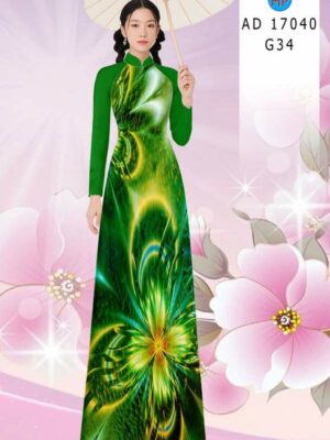 Vải Áo Dài Hoa In 3D AD 17040