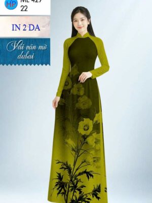 Vải Áo Dài Hoa In 4D AD ML429