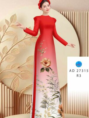 Vải Áo Dài Hoa In 3D AD 27315