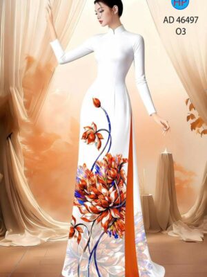 Vải Áo Dài Hoa Cúc AD 46497