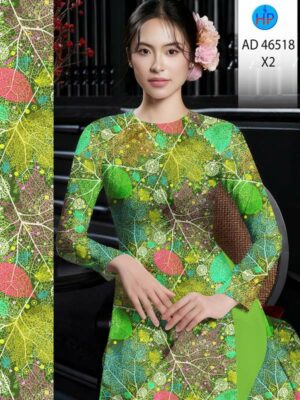 Vải Áo Dài Hoa In 3D AD 46518