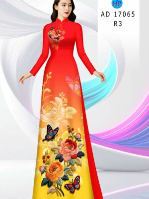 Vải Áo Dài Hoa Hồng AD 17065