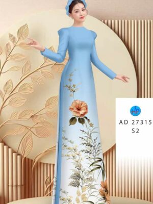 Vải Áo Dài Hoa In 3D AD 27315