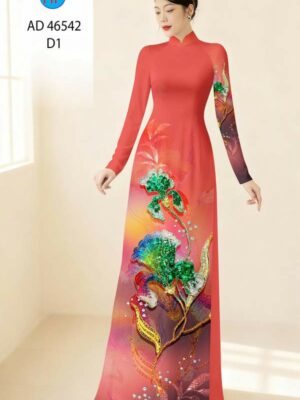 Vải Áo Dài Hoa In 3D AD 46542