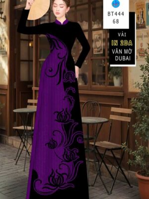 Vải Áo Dài Hoa In 4D AD BT444