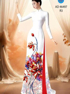 Vải Áo Dài Hoa Cúc AD 46497