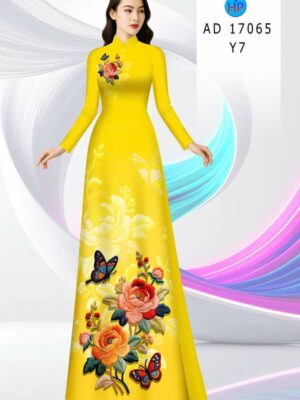 Vải Áo Dài Hoa Hồng AD 17065
