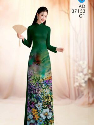 Vải Áo Dài Hoa In 3D AD 37153