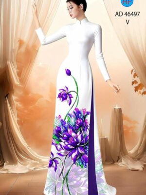 Vải Áo Dài Hoa Cúc AD 46497