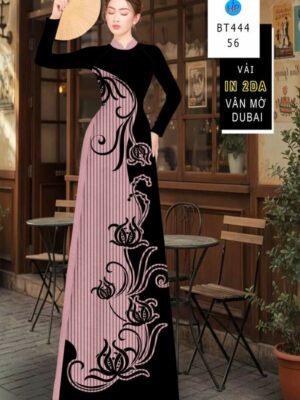 Vải Áo Dài Hoa In 4D AD BT444