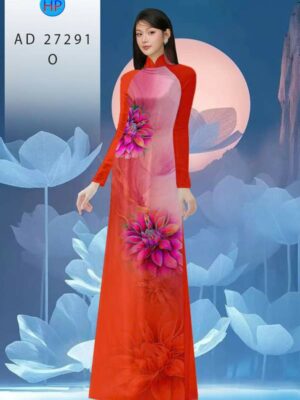 Vải Áo Dài Hoa In 3D AD 27291