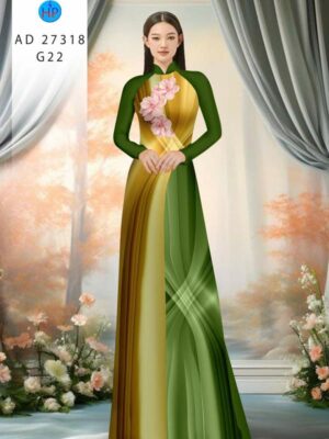 Vải Áo Dài Hoa In 3D AD 27318