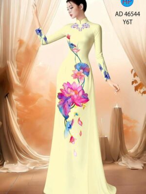 Vải Áo Dài Hoa Sen AD 46544